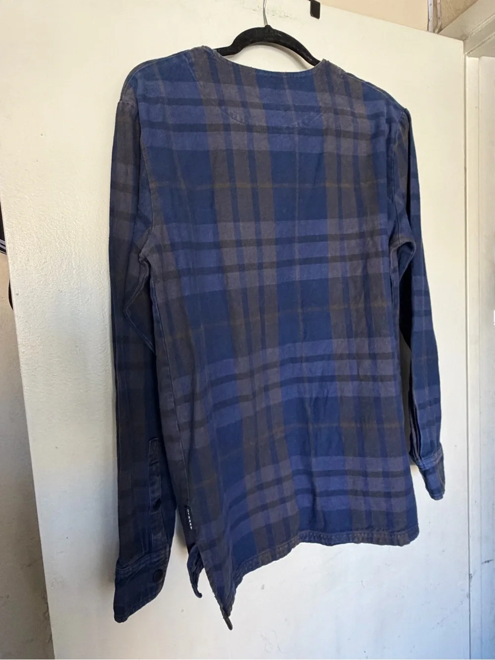 Product of Strand California Blue Plaid Snap Front Cotton jacket